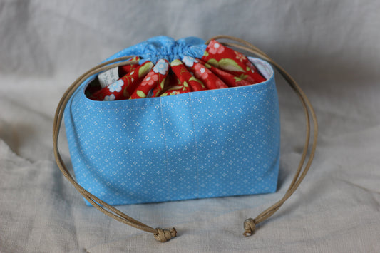 Light Blue w/ Red Accent Project Bag
