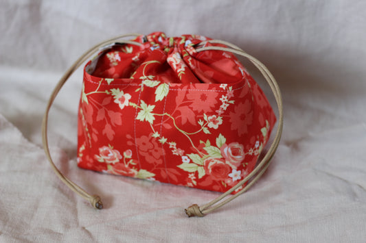 Red Floral Project Bag